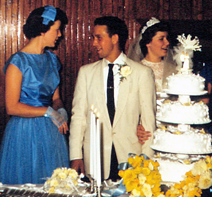 Nancy Arleme Bell, Allen Richard Arent & Elizabeth Ann Bell on their Wedding Day, August 16, 1958