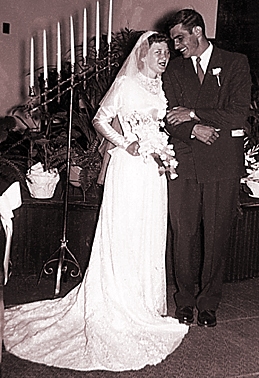 H3 Nancy Arlene Bell and James Norman Cornell on their weddind day, August 1, 1952