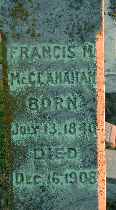 Tombstone of Francis Marion McClanahan  (1839-1908)
