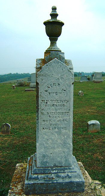 Tombstone of Laura Jane McClanahan (1848-1882)
