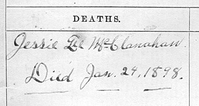 Samuel Albert McClanahan Family Bible - Deaths pg. 2