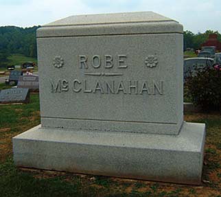 Tombstone of John Baldridge McClanahan and Ethel Cloe Robe