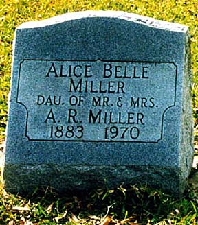 Alice Belle Miller (1883-1970) Headstone, Oaklawn Cemetery, Welsh, Louisiana