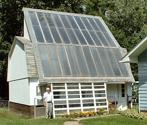 Paul Burkett and his solar barn