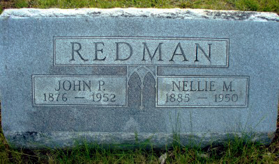 Headstone of John and Nellie Redman
