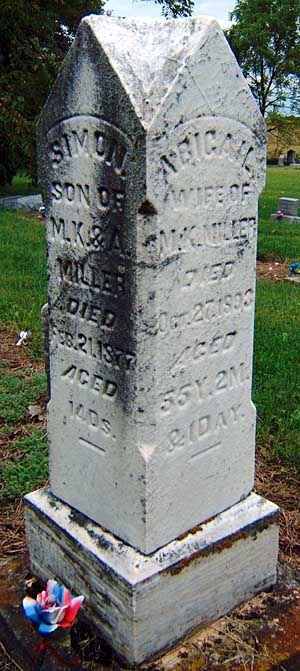 Headstone of Simon Miller (1877-1877)