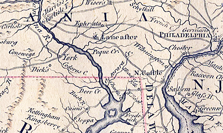 1757 Map - Northern Maryland & Southeast Pennsylvania