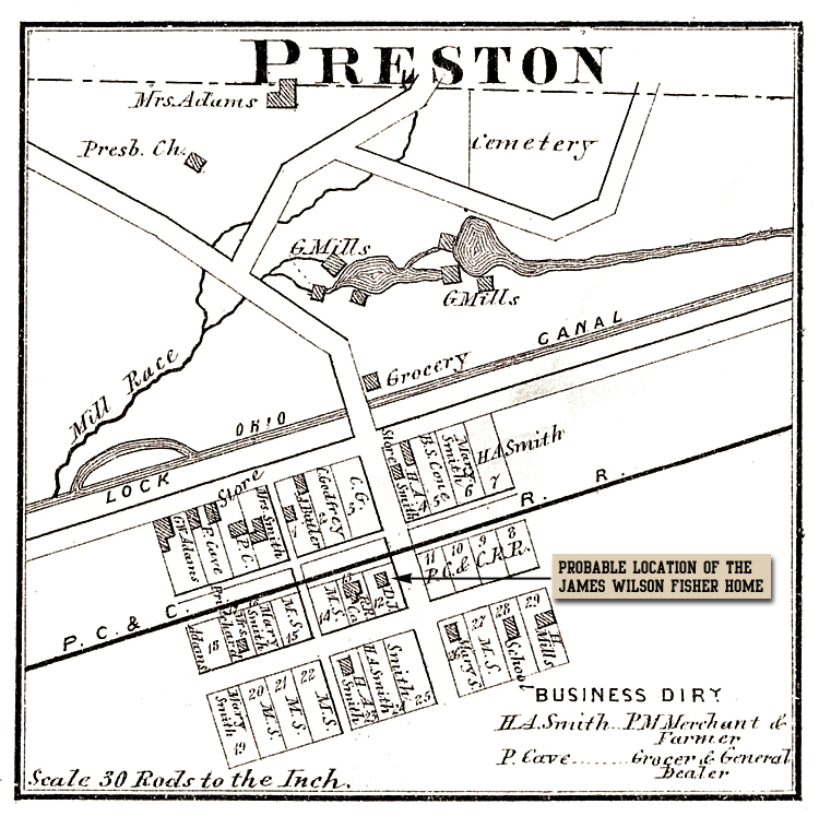 1866 Map of Cass Township, Preston (later known as Adams Mills) Ohio