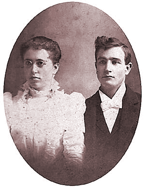Eva Rebecca Fisher and Oscar Smith Strine on their Wedding day, September 29, 1897