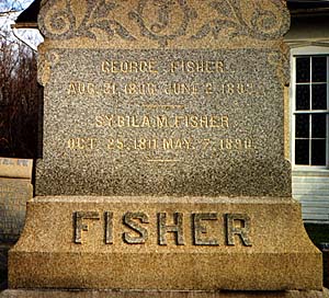Head stone of George Fisher (1806-1893) and Sybilla Margaret Shamel (1811-1890)