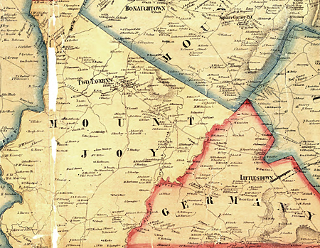 Mount Joy & Germany Townships, Adams County, Pennsylvania - 1858 Map