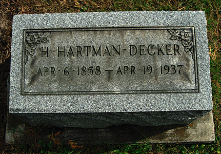  Henry Hartman  Decker headstone