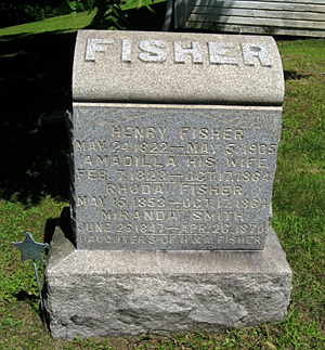 Tombstone of Henry B. Fisher, Tunnel Hill Cemetery, Monroe Townshiop, Harrison County, Ohio
