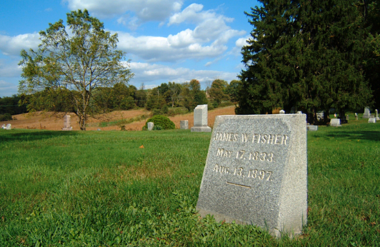 James Wilson Fisher Tombstone - Adams Mills Cemetery