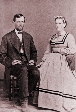 Leander Fisher & Sarah Zumbro on their Wedding day - January 1, 1870