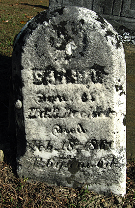 Headstone of Sarah C. Decker, Centenary cemetery, Salem Township, Tuscarawas County, Ohio.