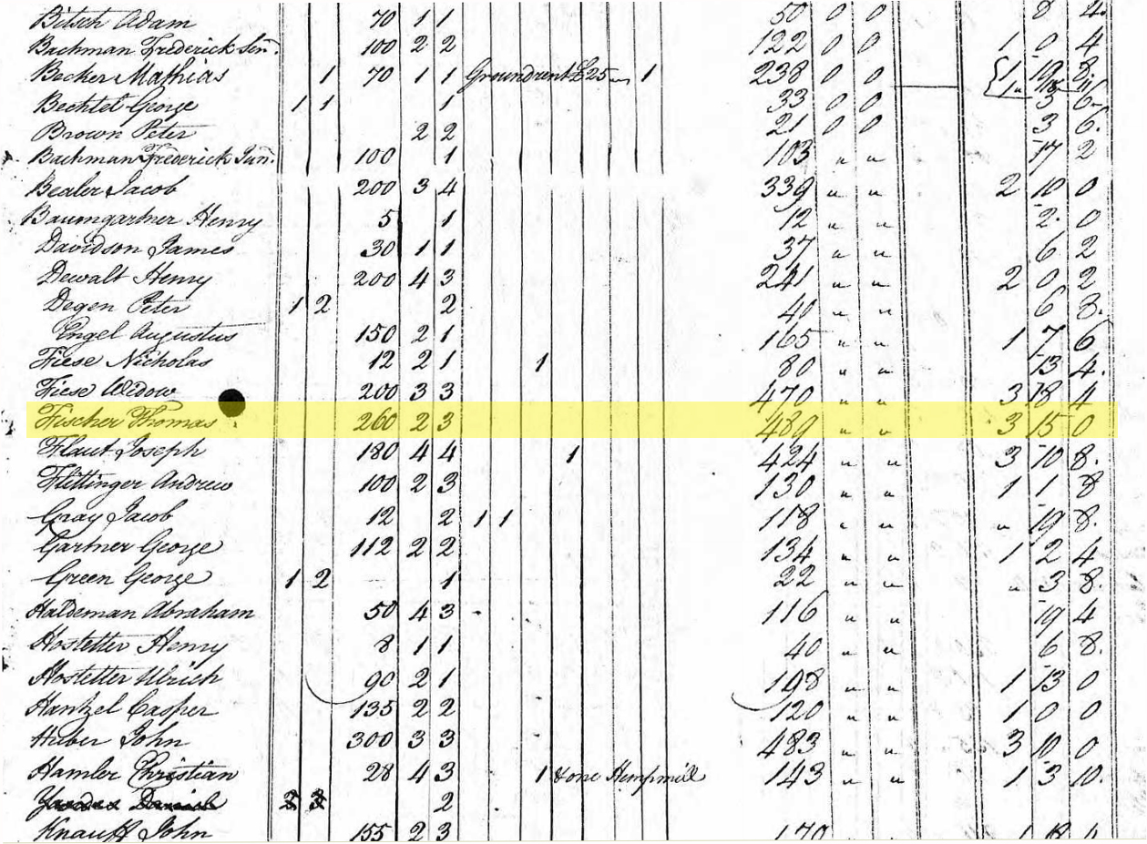 1785 Taxes - Germany Township, York County, Pennsylvania
