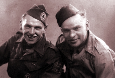 Frank & Paul Preidis, Rue Montmarte, Paris, February 16, 1945