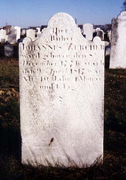Johannes Zercher headstone<br />(1776-1817)