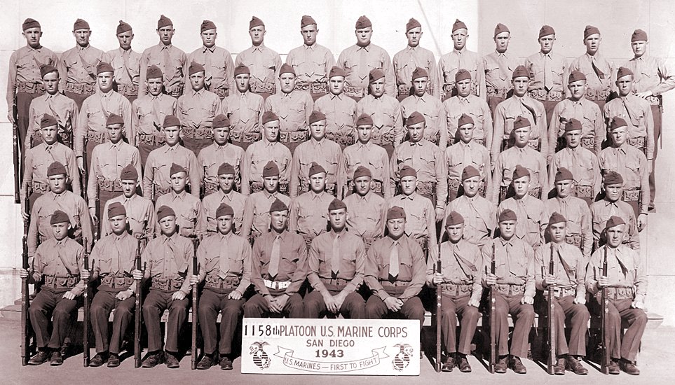 The 1158th Platoon, United States Marine Corps, San Diego, California, 1943