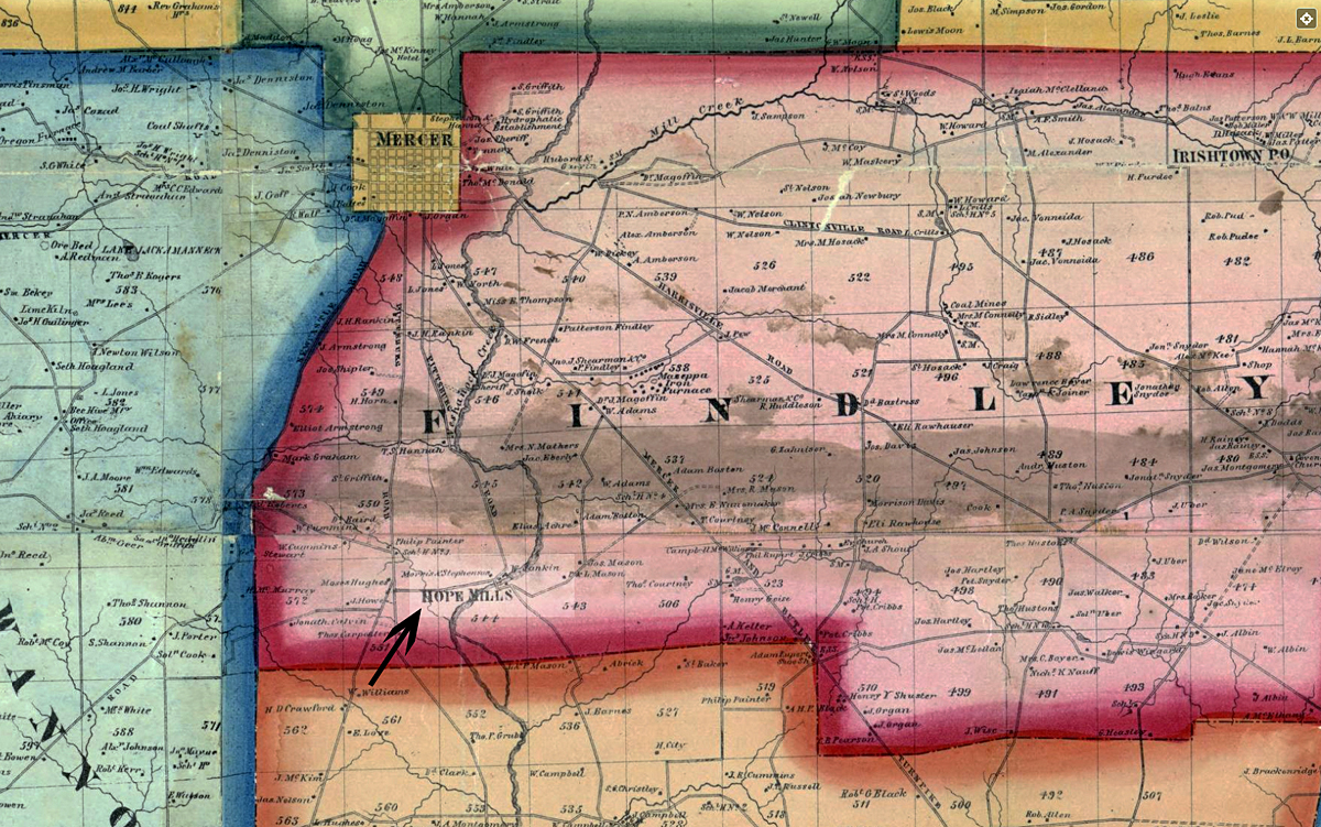 Joseph Junkin II (1750-1831) & Elinor Cochran (1779-1812) Map of Hope 