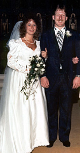 Portrait of Lawrence Eugene (Larry Gene) Cockerill and Karen Ann Sabad on their Wedding Day, August 1, 1987