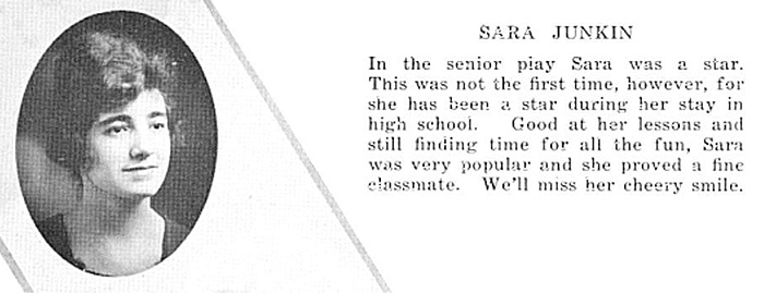 Sarah Kathryn Junkin's high school yearbook bio